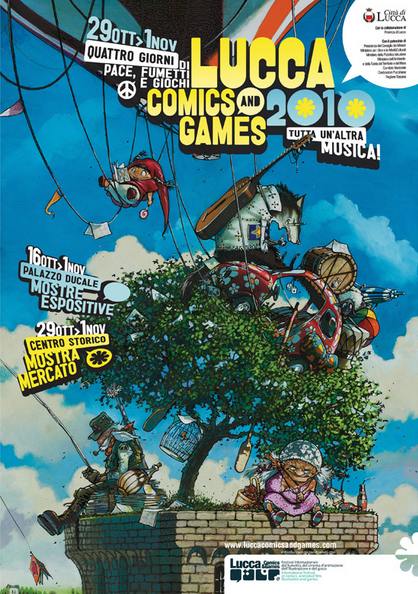 torre guinigi nel poster di lucca comics and games 2010