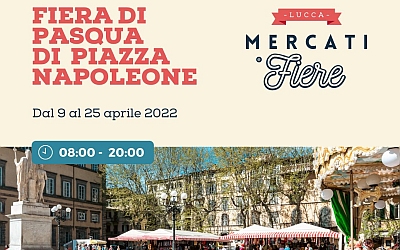 Poster of the Easter fair in piazza Napoleone