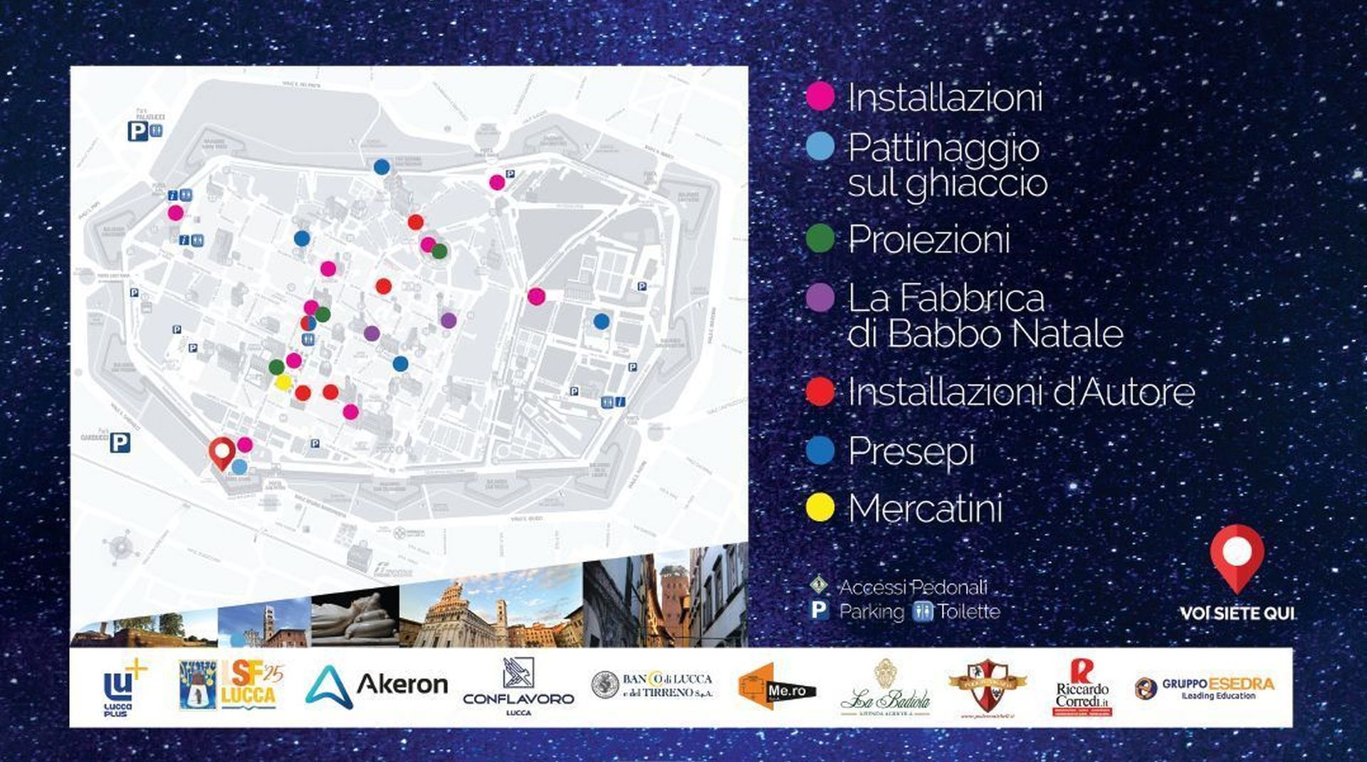 mapa del Lucca Magico Natale