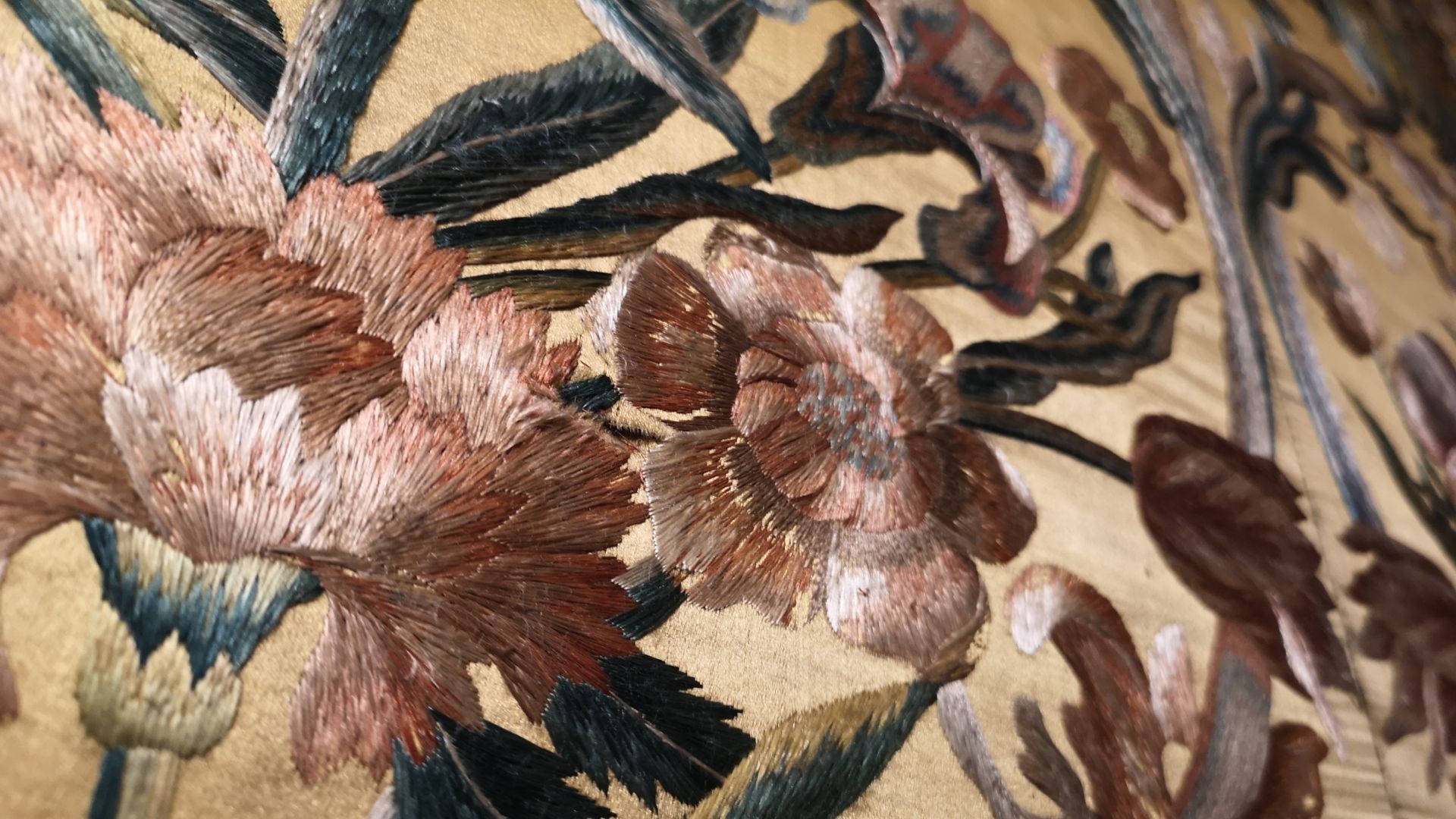 detail of the furnishing fabrics of the national museum of palazzo Mansi