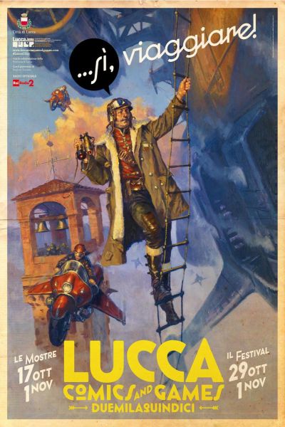 tower of hours in the poster of lucca comics and games 2015