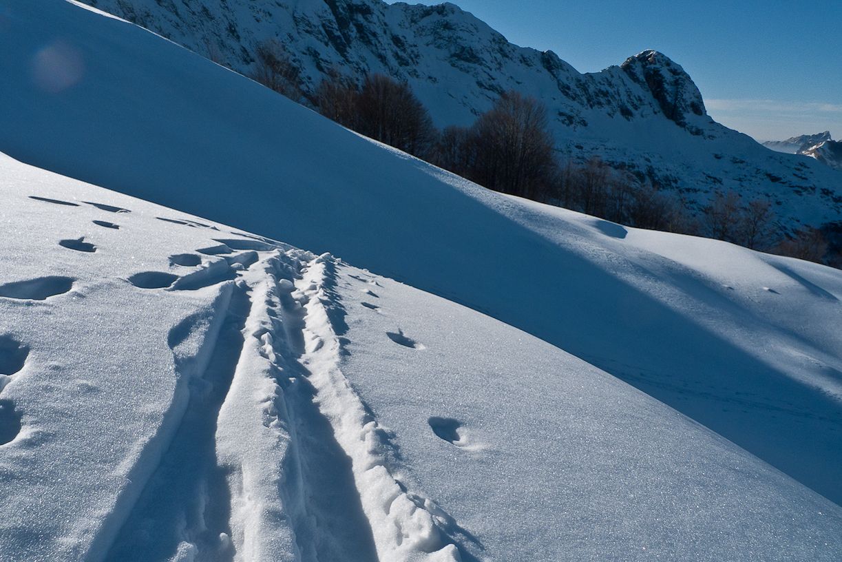 nevicata sulla pania della croce