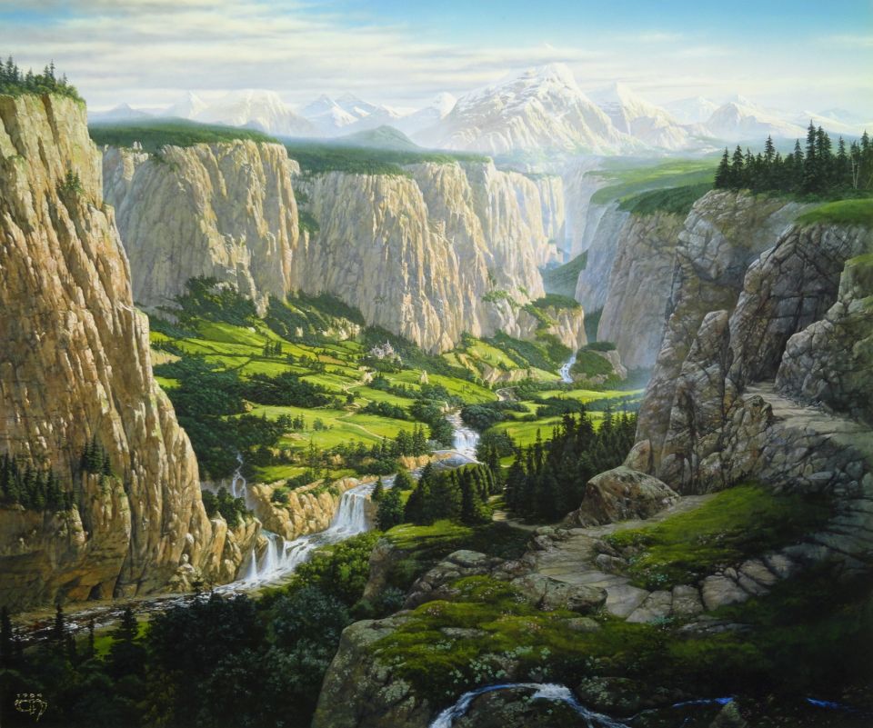 Ted Nasmith_Rivendell on show at Lucca comics & games 2022