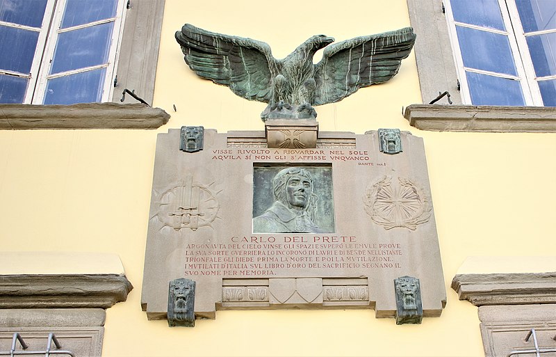 commemorative plaque on the birthplace of Carlo del Prete