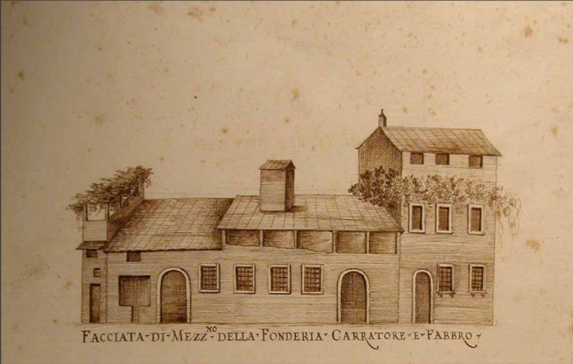 La fonderia dei cannoni disegno