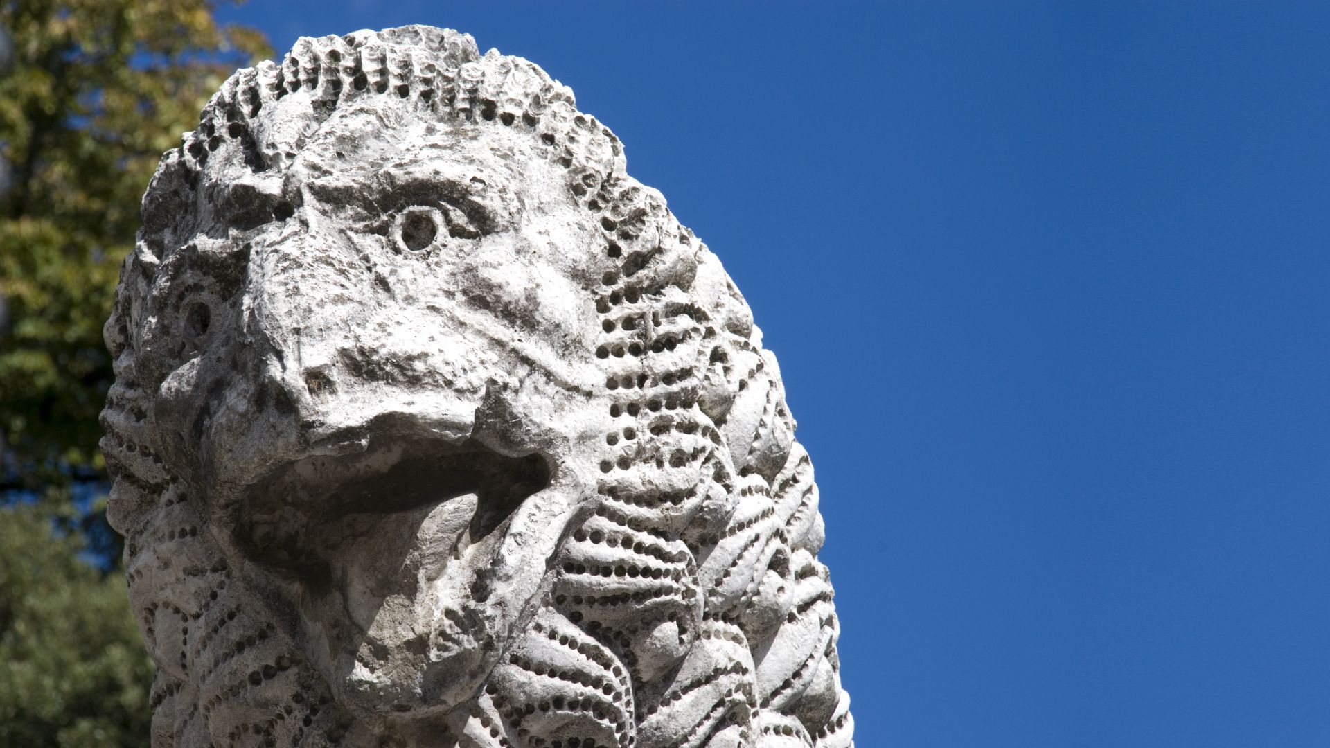 lion of the Roman period on the Wall of Lucca 
