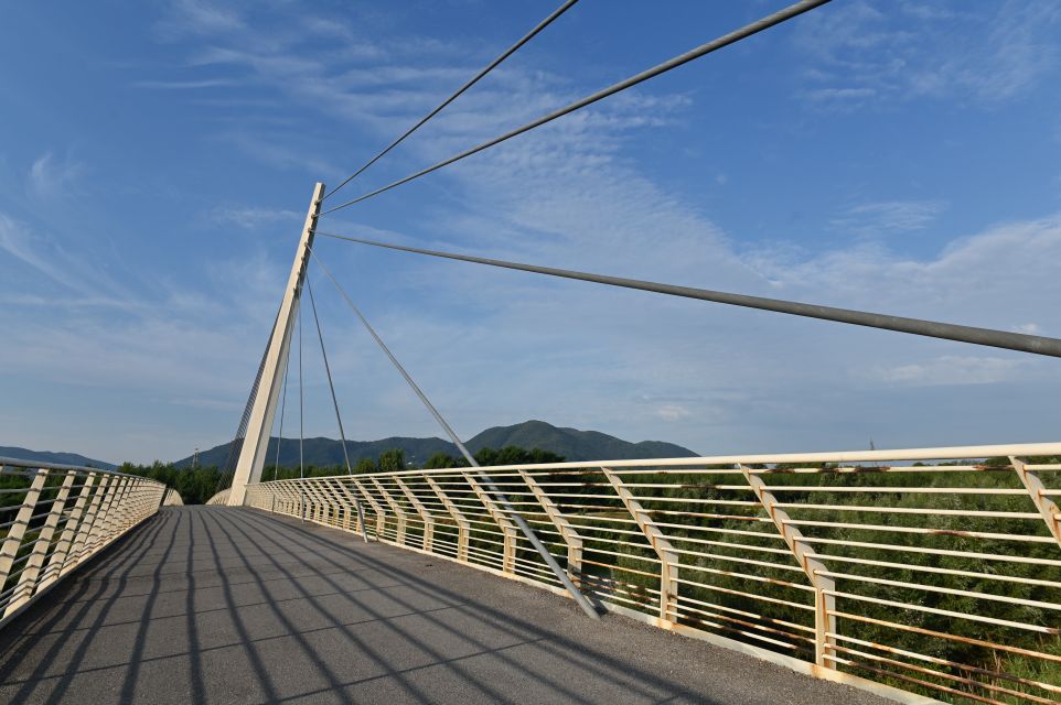 footbridge over the river serchio