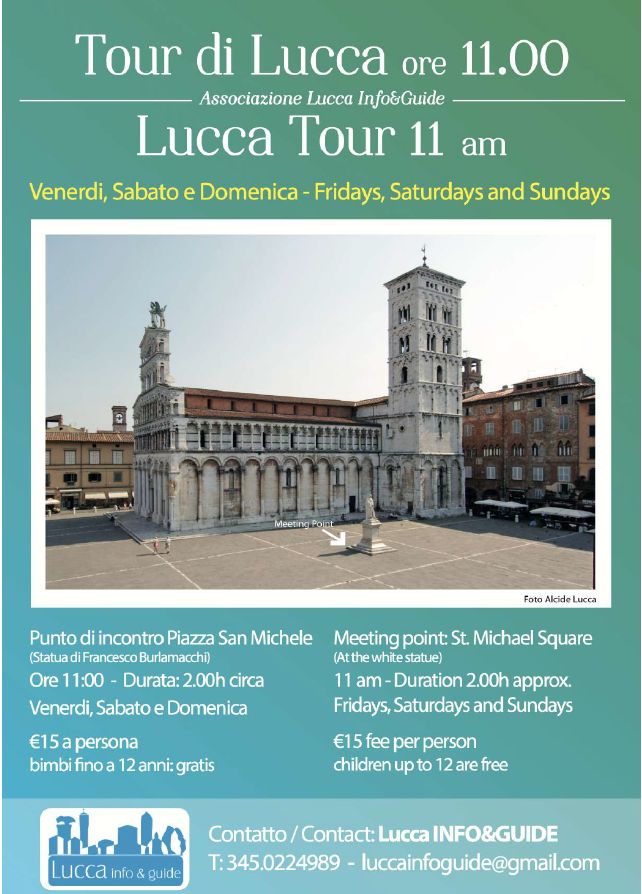 locandina del tour delle 11 a Lucca