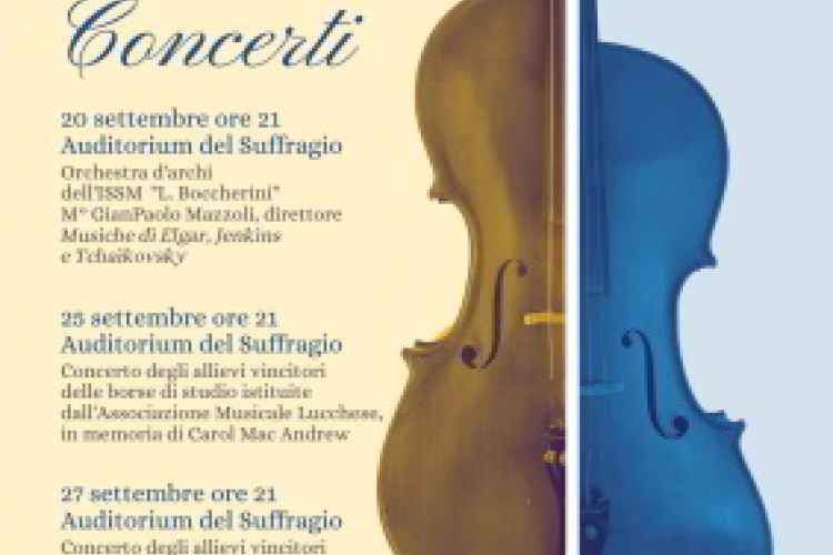 Locandina dei concerti di settembre dell Istituto Musicale Luigi Boccherini