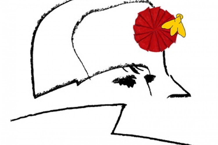 Logo tratto nero su sfondo bianco immagine faccia di Napoleone con il suo caratteristico cappello bicorno, chiamato petit chapeau, su cui è disegnata una coccarda rossa con sopra un'ape dorata