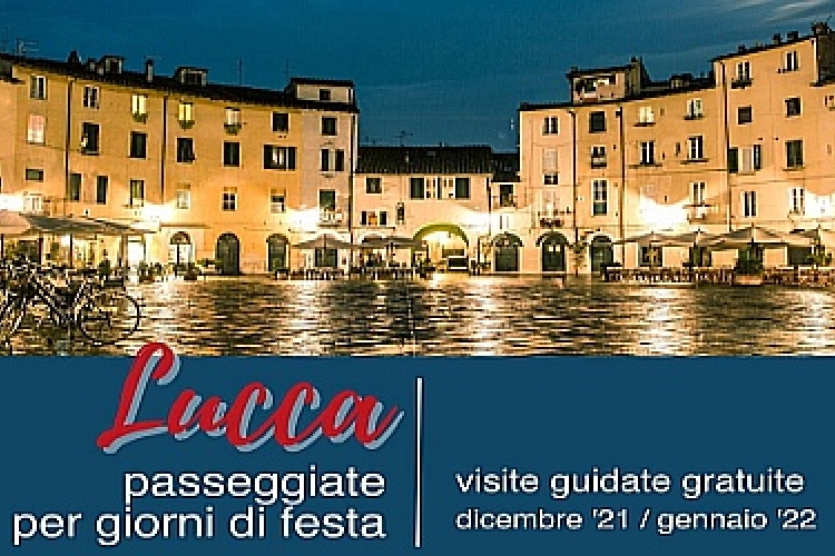 Intestazione della locandina "Lucca, passeggiate per giorni di festa"